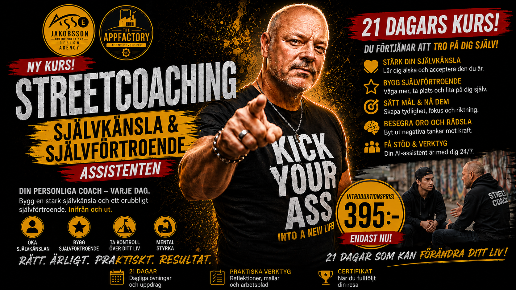 Streetcoaching – Självkänsla & Självförtroende. 21 dagars kurs av Anders Jakobsson.